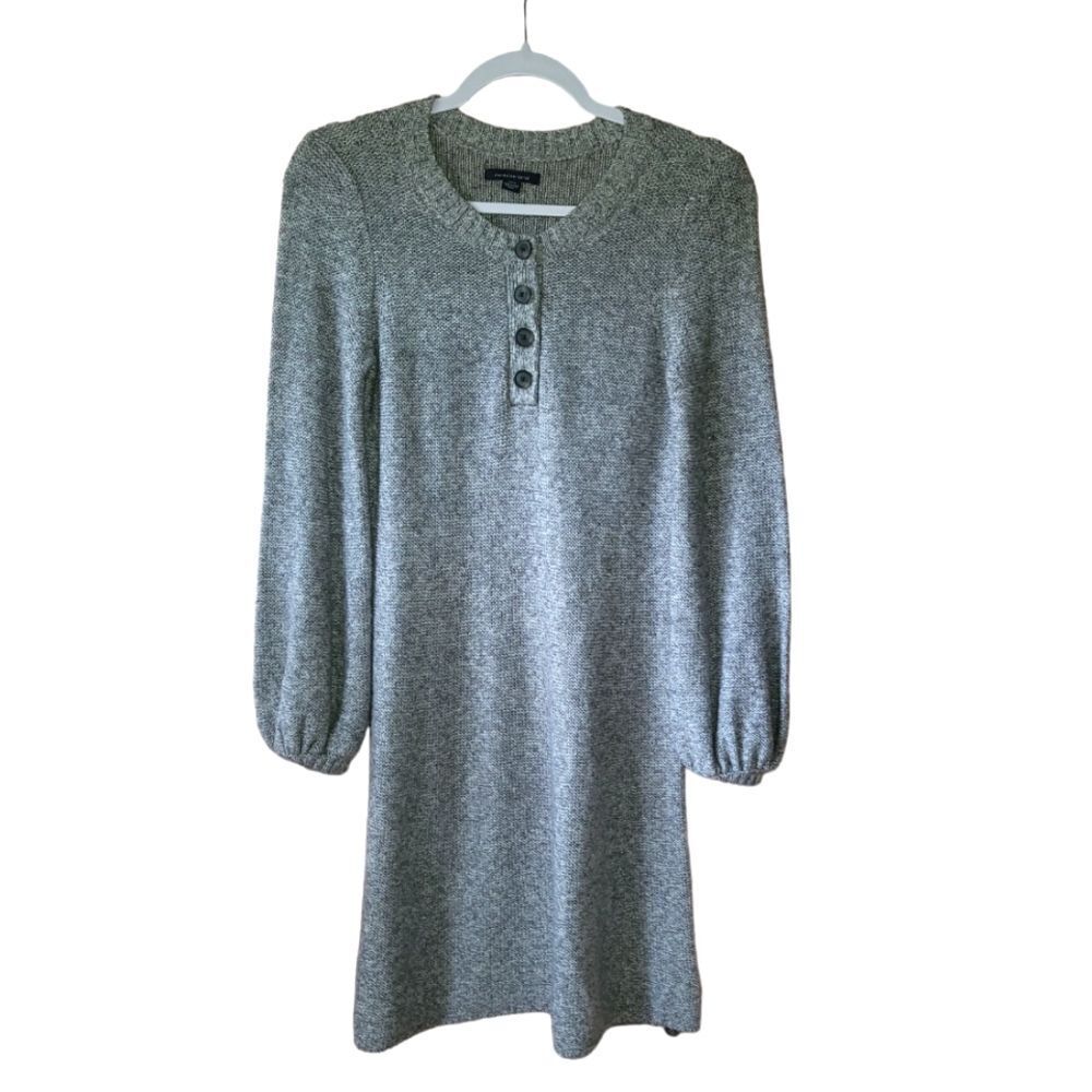 American Eagle Henley Bubble Sleece Knit Sweater Midi Dress